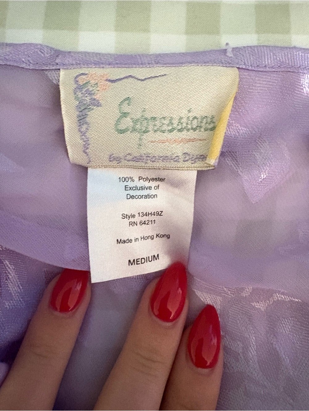 Expressions Lavender Floral Lace Slip - Picture 4 of 4